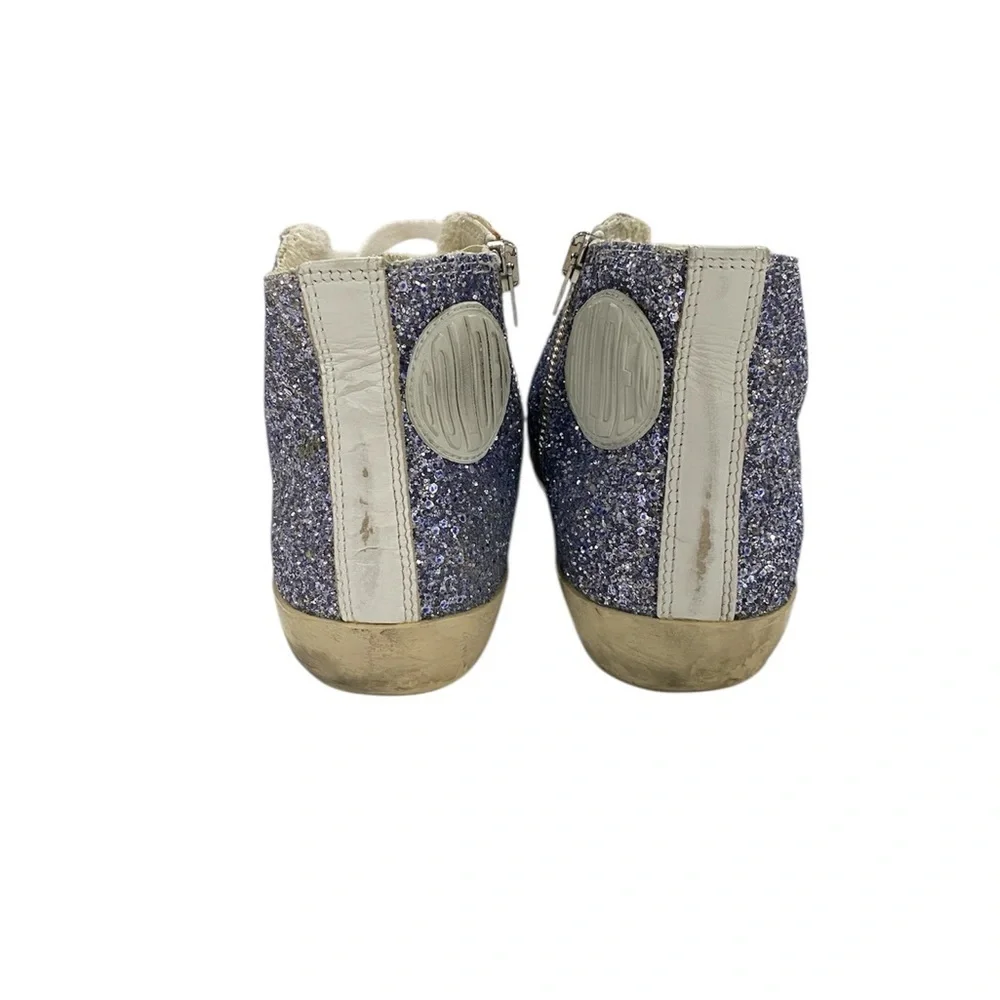Golden Goose blue glitter Francy high-top sneakers - Picture 9 of 11